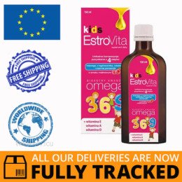 ESTROVITA KIDS OMEGA 3-6-9 LIQUID 150ML - MADE IN POLAND - FREE SHIPPING 
