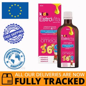 ESTROVITA KIDS OMEGA 3-6-9 LIQUID 150ML - MADE IN POLAND - FREE SHIPPING 