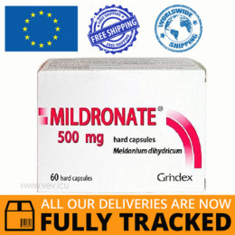 MILDRONATE 500 MG 60 CAPS - MADE IN LATVIA - FREE SHIPPING