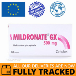 MILDRONATE GX 500MG 60 CAPS - MADE IN LATVIA - FREE SHIPPING 