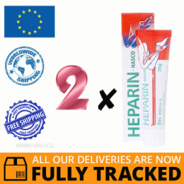 2 x HEPARIN HASCO GEL 250 J.M./G 35 G — MADE IN POLAND — FREE SHIPPING