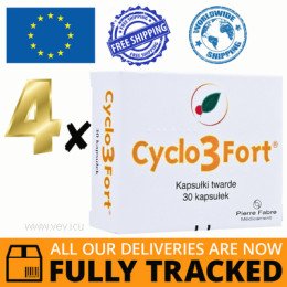 4 x CYCLO 3 FORT 30 CAPS - MADE IN FRANCE - FREE SHIPPING