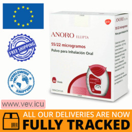 Anoro Ellipta, powder for inhalation dosed 55 mcg/22 mcg/dose in a powder inhaler 30 doses— Made in Great Britain — Free Delivery