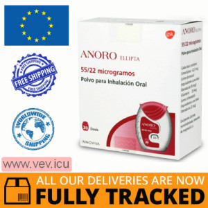 Anoro Ellipta, powder for inhalation dosed 55 mcg/22 mcg/dose in a powder inhaler 30 doses— Made in Great Britain — Free Delivery