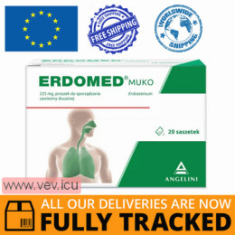 Erdomed Muko 225 mg 20 sachets  — Made in Poland — Free Delivery
