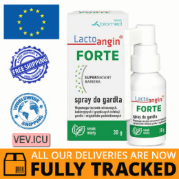Lactoangin Forte, throat spray, mint flavor, 30 g — Made in Poland — Free Delivery