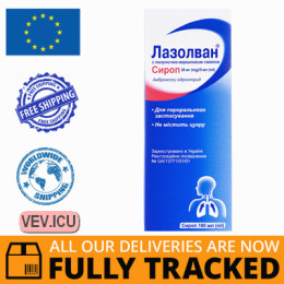 Lasolvan, syrup with strawberry-cream flavor 30 mg/5 ml, 100 ml — Made in Spain — Free Delivery