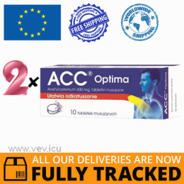 2 x ACC OPTIMA 600MG 10 EFFERVESCENT TABS — MADE IN POLAND — FREE SHIPPING