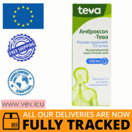 Ambroxol-Teva oral solution 7.5mg/ml 100 ml — Made in Czech Republic — Free Delivery