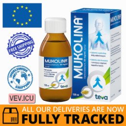 Mukolina 50mg/ml Syrup 120ml — Made in Poland by Teva — Free Delivery