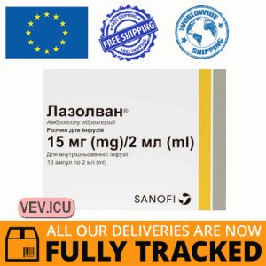 Lasolvan solution for infusion 15mg/ 2ml, 10 ampoules — Made in Spain — Free Delivery