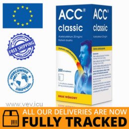 ACC CLASSIC ORAL SOLUTION WITH CHERRY FLAVOR 200ML — MADE IN POLAND — FREE SHIPPING ACC CLASSIC ORAL SOLUTION WITH CHERRY FLAVOR 200ML — MADE IN POLAND — FREE SHIPPING
