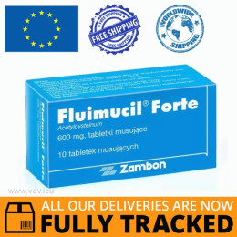 FLUIMUCIL FORTE 600MG, 10 EFFERVESCENT TABS - MADE IN ITALY - FREE SHIPPING