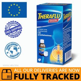 THERAFLU COUGH 1.5MG / ML SYRUP 100ML — MADE IN POLAND — FREE SHIPPING