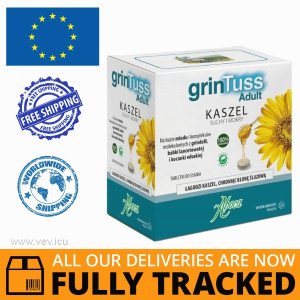 GrinTuss Adult, dry and wet cough, for adults, 20 lozenges — Made in Italy — Free Delivery