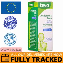 Ambroxol-Teva oral solution 15mg/5ml 100 ml — Made in Czech Republic — Free Delivery