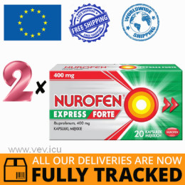 2 x NUROFEN EXPRESS FORTE IBUPROFEN 400 MG 20 CAPS — MADE IN GREAT BRITAIN — FREE SHIPPING 2 x NUROFEN EXPRESS FORTE IBUPROFEN 400 MG 20 CAPS — MADE IN GREAT BRITAIN — FREE SHIPPING
