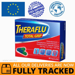 THERAFLU TOTAL GRIP 16 CAPS — MADE IN POLAND — FREE SHIPPING