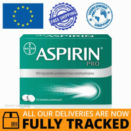 Aspirin Pro 500g 20 tablets — Made in Germany by Bayer — Free Delivery
