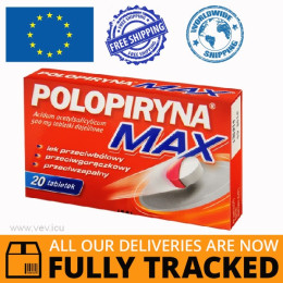 Polopiryna Max 500mg 20 tablets  — Made in Poland by Polpharma — Free Delivery
