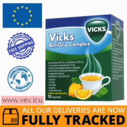 VICKS ANTIGRIP COMPLEX LEMON FLAVOR 10 SACHETS - MADE IN GERMANY - FREE SHIPPING