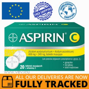 ASPIRIN C 20 TABS — MADE IN GERMANY — FREE SHIPPING