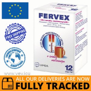 FERVEX RASPBERRY FLAVOR 12 SACHETS - MADE IN FRANCE - FREE SHIPPING 