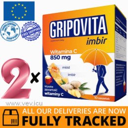 2 x GRIPOVITA GINGER 10 SACHETS - MADE IN POLAND - FREE SHIPPING 