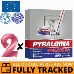 2 x PYRALGINA FEVER 500MG 6 SACHETS - MADE IN POLAND - FREE SHIPPING