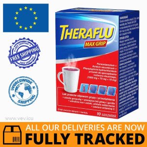 THERAFLU MAX GRIP 10 SACHETS — MADE IN POLAND — FREE SHIPPING