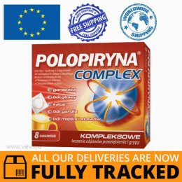 Polopiryna Complex 8 sachets — Made in Poland by Polpharma — Free Delivery