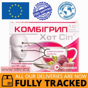 Combigripp Hot Sip with raspberry flavor 10 sachets — Made in India — Free Delivery