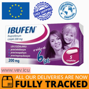 Ibufen 200mg 5 suppositories — Made in Poland by Polpharma — Free Delivery