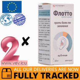 Flotto ear drops 2p x 15ml — Made in Romania — Free Delivery