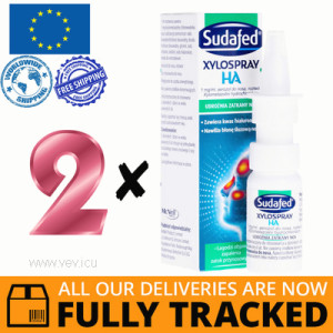 2 x SUDAFED XYLOSPRAY HA, NOSE AEROSOL 10ML — MADE IN USA — FREE SHIPPING
