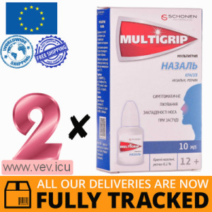 Multigrip nasal, drops 0,1%, 2p x 10 ml — Made in Romania — Free Delivery
