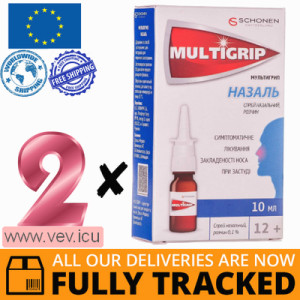 Multigrip nasal, spray 0,1%, 2p x 10 ml — Made in Romania — Free Delivery