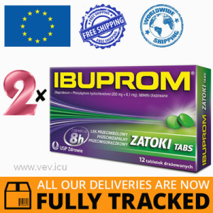 2 x IBUPROM SINUS 12 TABS — MADE IN POLAND — FREE SHIPPING