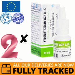 2 x XYLOMETAZOLINE 0,1% DROPS 10 ML - MADE IN POLAND - FREE SHIPPING 2 x XYLOMETAZOLINE 0,1% DROPS 10 ML - MADE IN POLAND - FREE SHIPPING