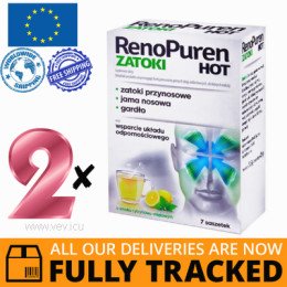 2 x RENOPUREN SINUS HOT 7 SACHETS - MADE IN POLAND - FREE SHIPPING 
