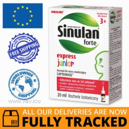 SINULAN EXPRESS FORTE JUNIOR NASAL SPRAY 20ML — MADE IN CZECH REPUBLIC- FREE SHIPPING