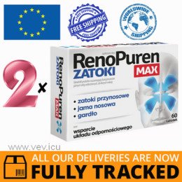 2 x RENOPUREN SINUSES MAX 60 TABLETS - MADE IN POLAND - FREE SHIPPING 