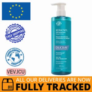 Ducray Keracnyl Foaming gel for face and body for oily or acne-prone skin, 400 ml — Made in France — Free Delivery Ducray Keracnyl Foaming gel for face and body for oily or acne-prone skin, 400 ml — Made in France — Free Delivery