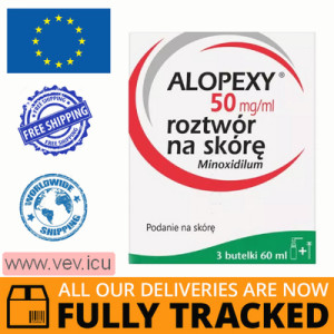 Alopexy 50 mg / ml cutaneous solution 3 x 60 ml — Made in Poland — Free Delivery
