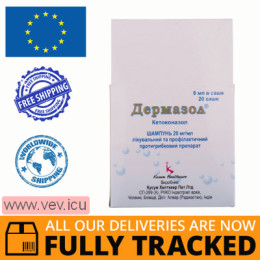 Dermazole (Ketoconazole) shampoo 2%,  8ml x 20 sachets — Made in India— Free Delivery