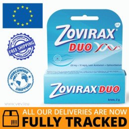Zovirax aciclovir (acyclovir) Duo Cream 2g — Made in Poland — Free Delivery