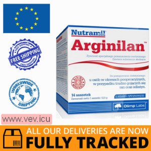 Nutramil Complex Arginilan, nutritional preparation, lemon flavor, 12.5 g x 14 sachets — Made in Poland — Free Delivery