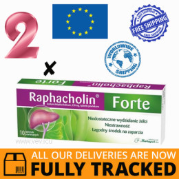 2 x RAPHACHOLIN FORTE 10 TABS — MADE IN POLAND- FREE SHIPPING