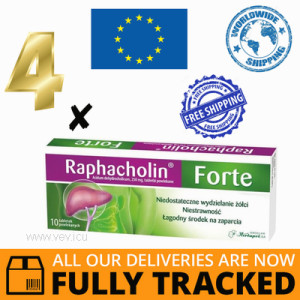 4 x RAPHACHOLIN FORTE 10 TABS — MADE IN POLAND- FREE SHIPPING
