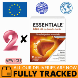 Essentiale Max 600mg, 2p x 30 capsules — Made in Poland — Free Delivery